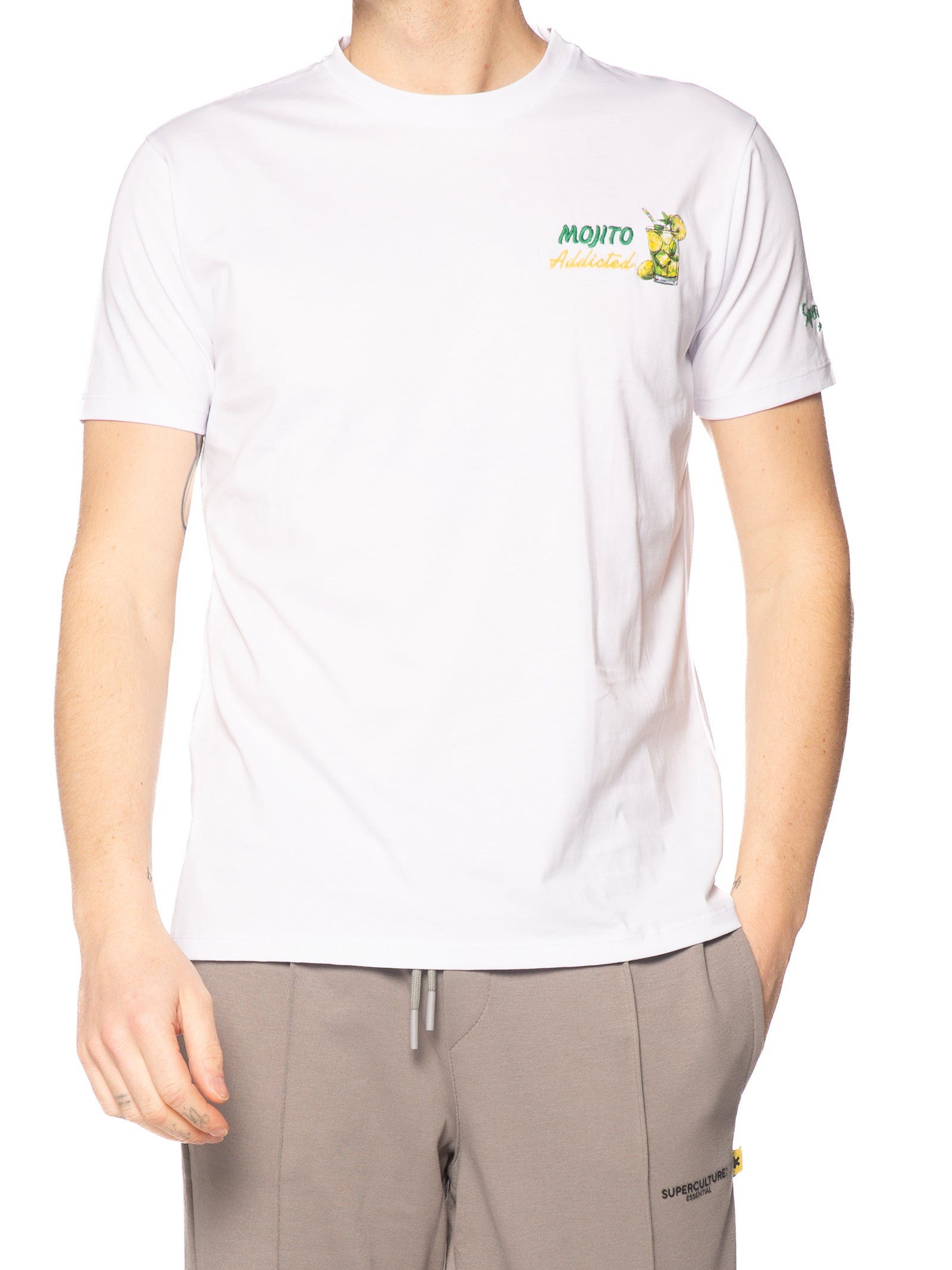 T-shirt Superculture Bianco mojito retro A1903 BIANCO SUPERCULTURE 