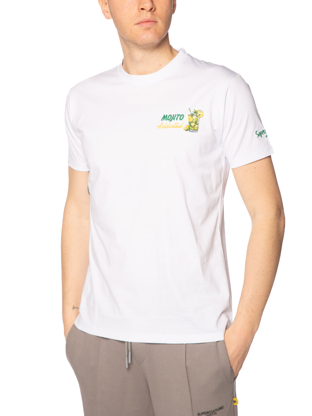 T-shirt Superculture Bianco mojito retro A1903 BIANCO SUPERCULTURE 