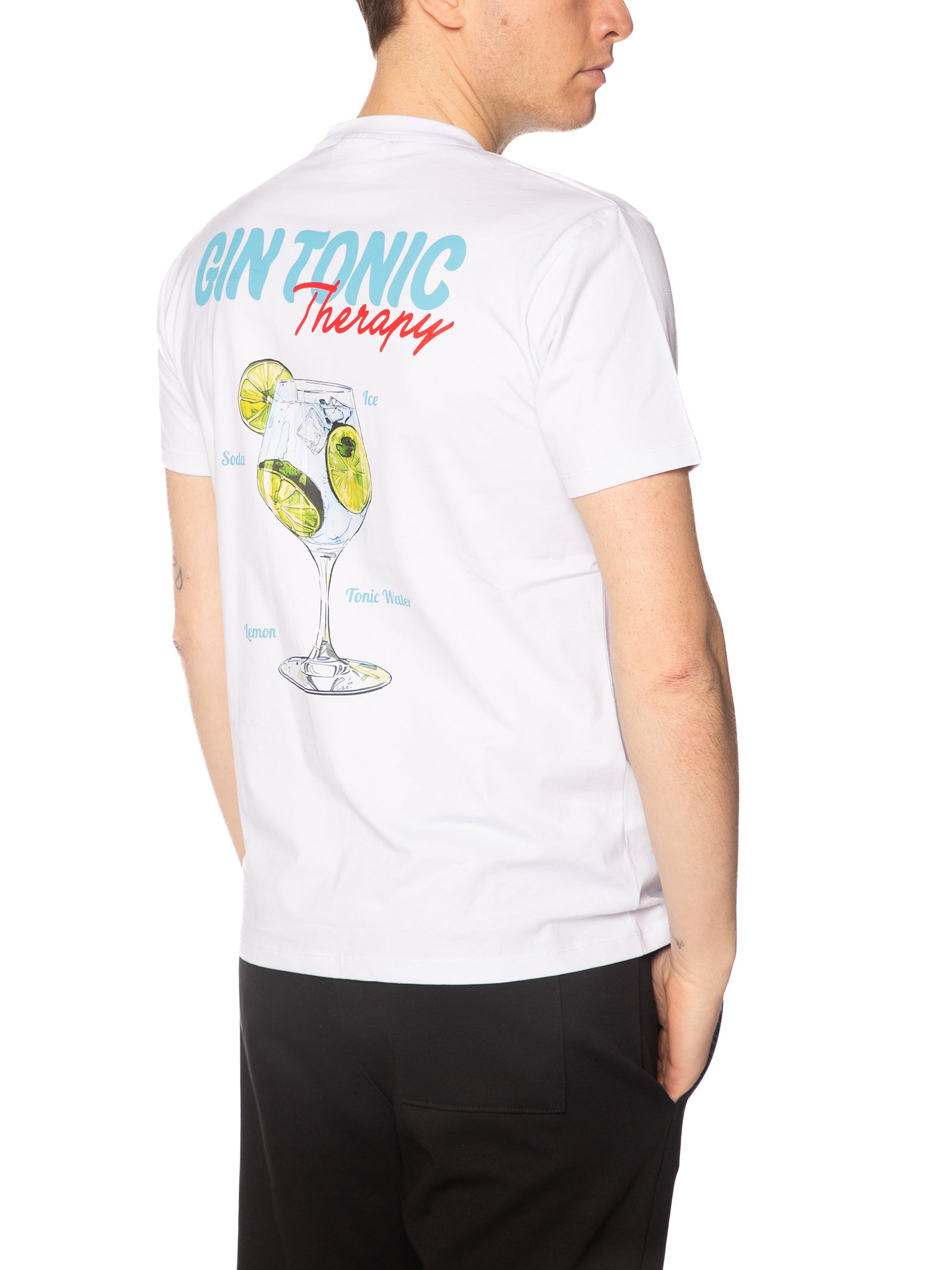 T-shirt Superculture Bianco gin tonic retro A1905 BIANCO SUPERCULTURE 