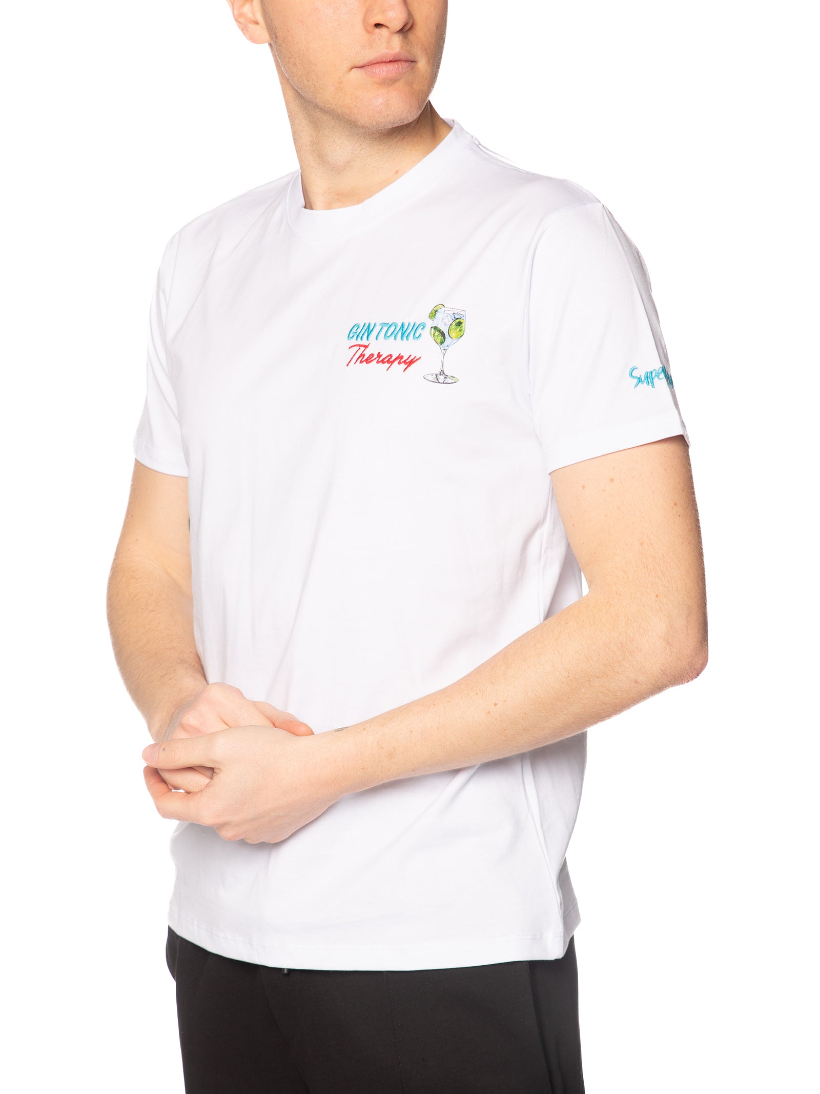 T-shirt Superculture Bianco gin tonic retro A1905 BIANCO SUPERCULTURE 