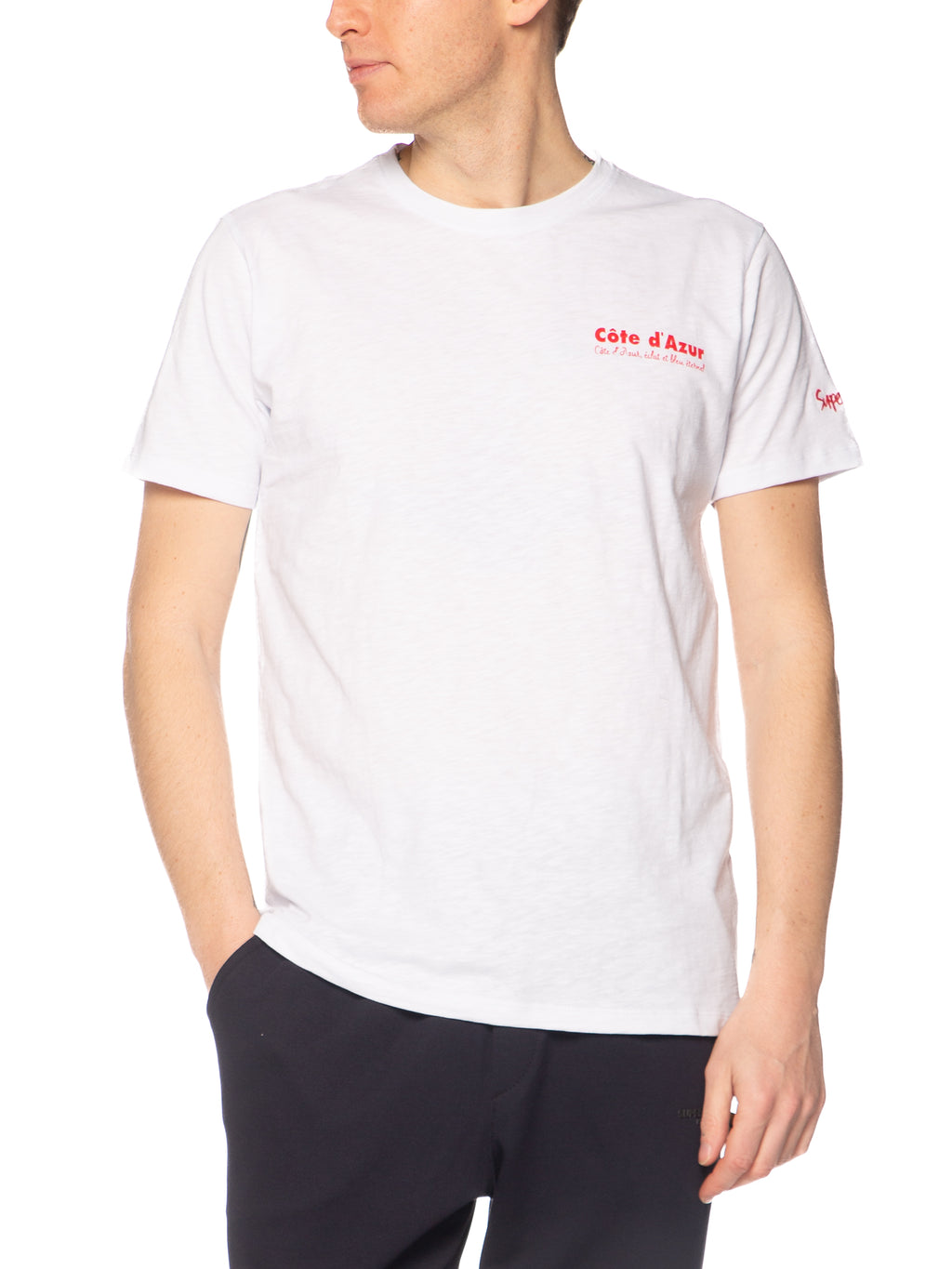 T-shirt Superculture Bianco Costa azzurra fiammata A1919 BIANCO SUPERCULTURE 