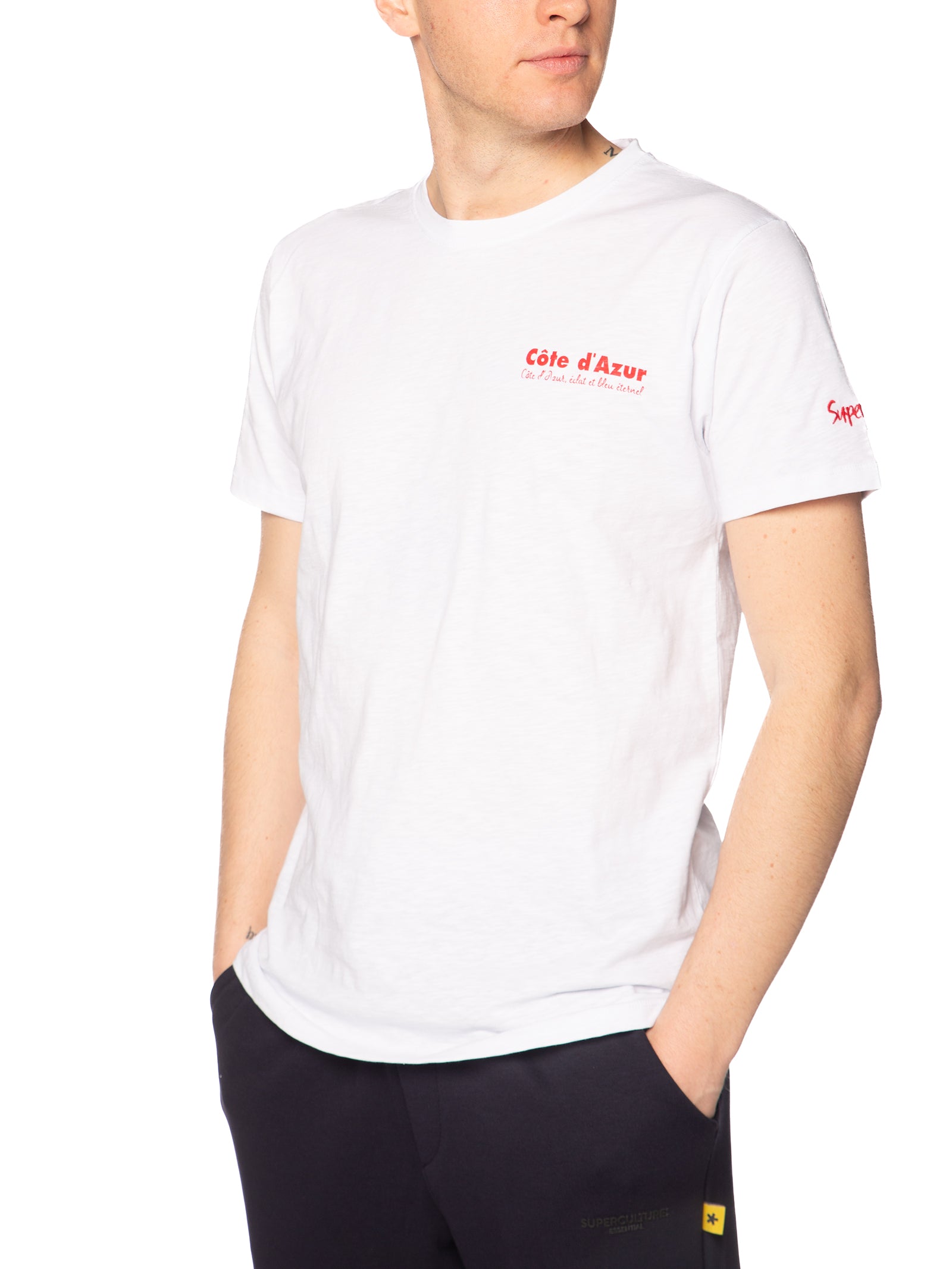 T-shirt Superculture Bianco Costa azzurra fiammata A1919 BIANCO SUPERCULTURE 