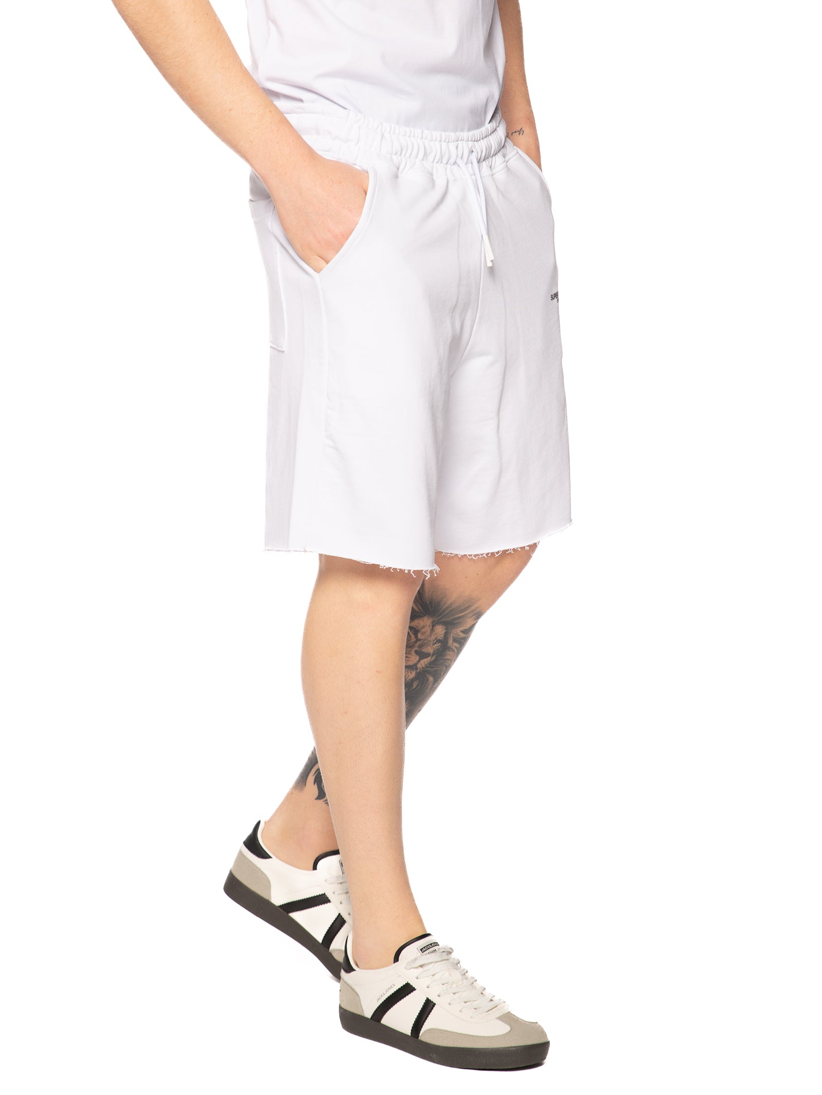 Bermuda Superculture Bianco in felpa sfrangiato SKATER BIANCO SUPERCULTURE 