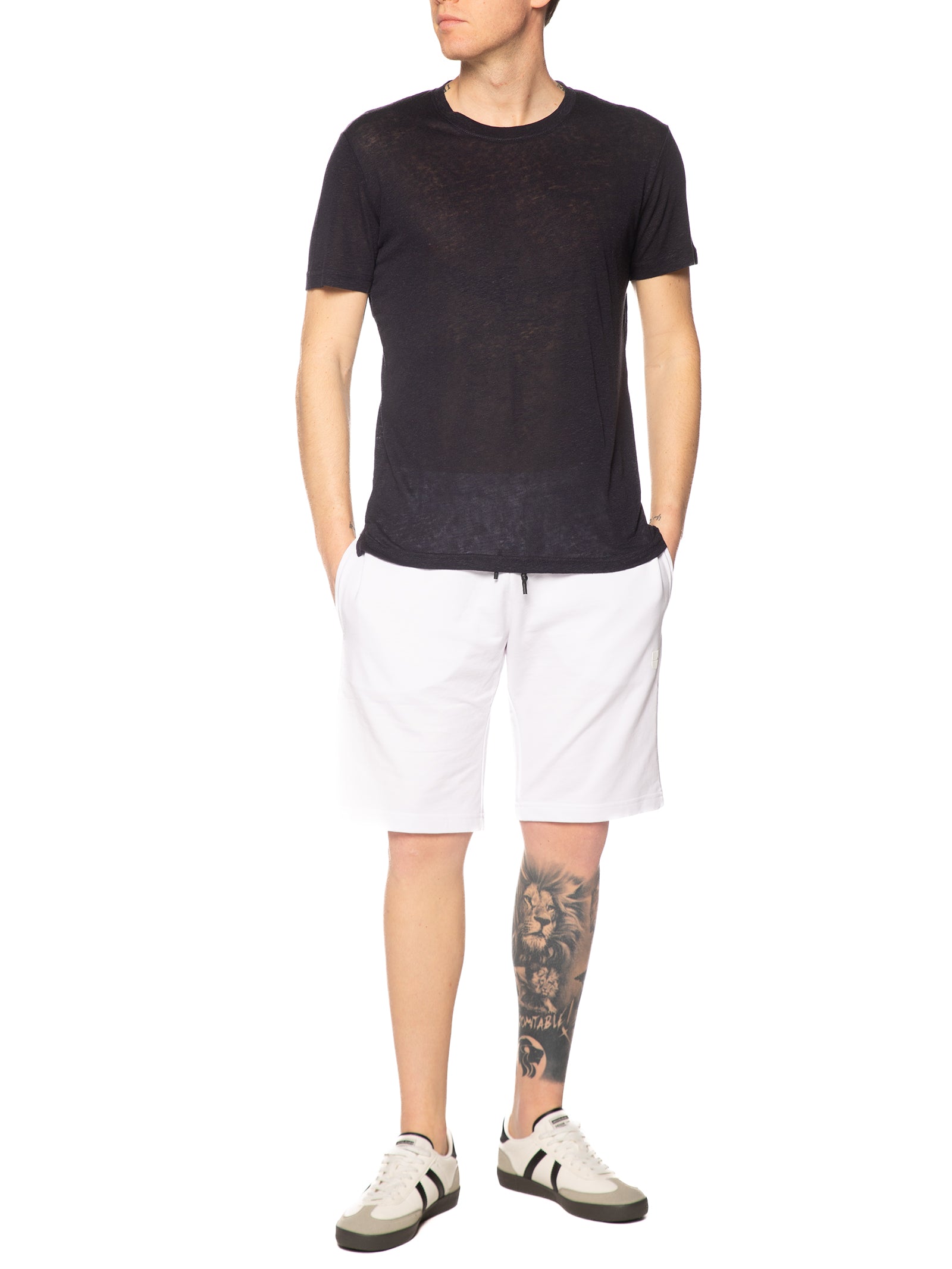 T-shirt Urban Ring Blu in lino manica corta UR1110015 BLU URBAN RING 