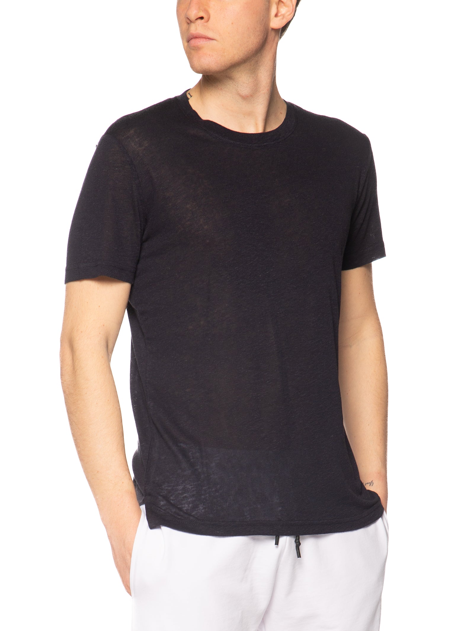 T-shirt Urban Ring Blu in lino manica corta UR1110015 BLU URBAN RING 