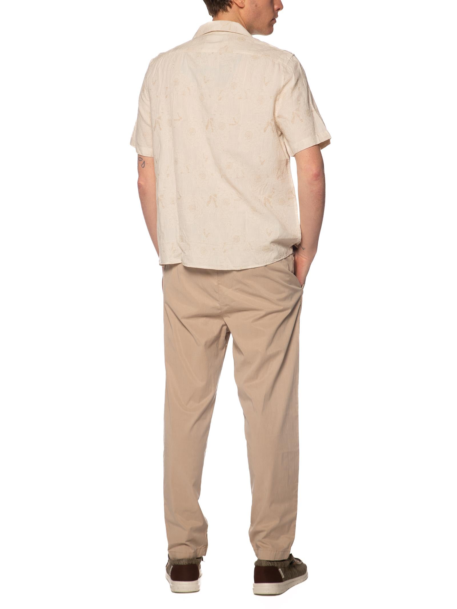 Camicia Block Eleven Beige in jacquard manica corta 04BL2608 BEIGE BLOCK ELEVEN 