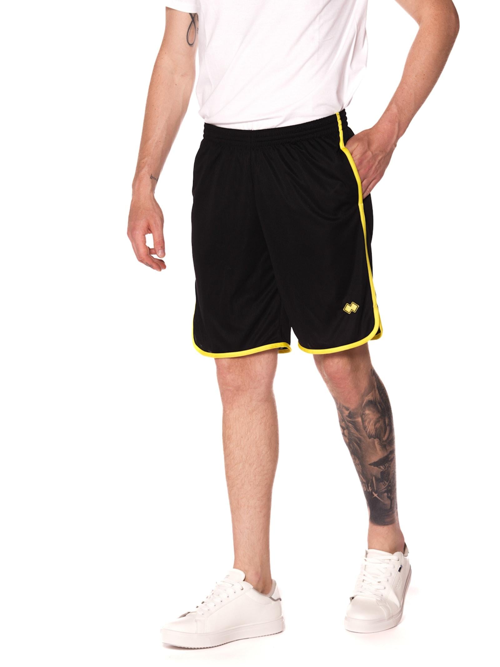 Bermuda Errea Nero Giallo con logo piccolo R31P0M 120 ERREA 