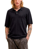 Polo Jack & Jones William Nero in maglia 12291042 /Black JACK & JONES 