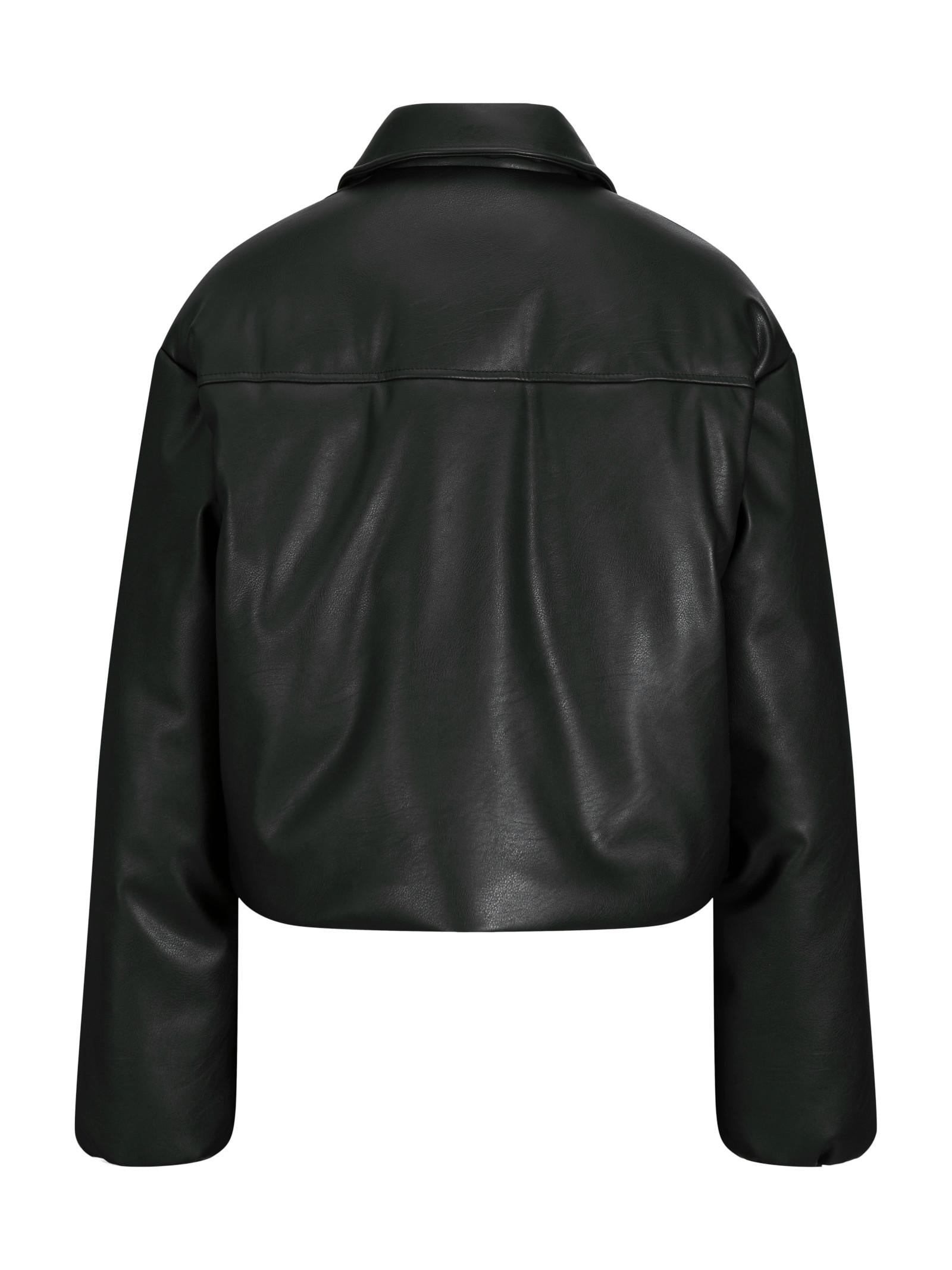 Bomber JJXX Cala Nero in ecopelle 12282020 /Black JJXX 