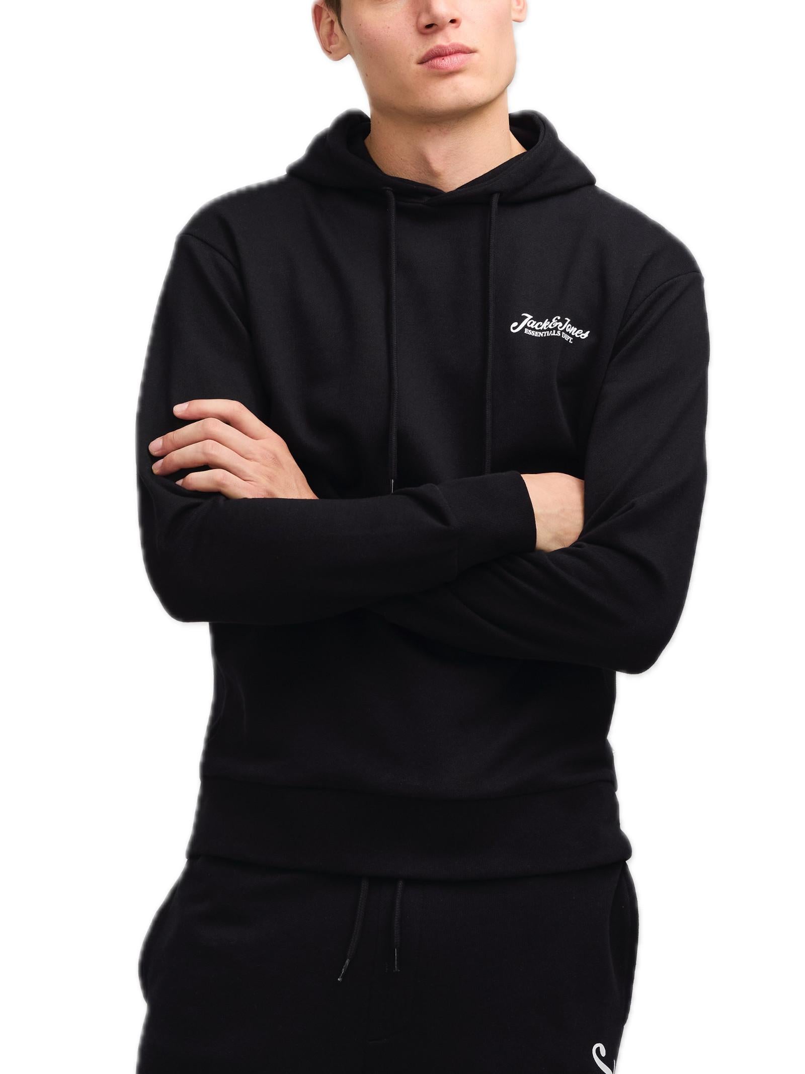 Felpa Jack & Jones Nero con logo 12268436 /Black JACK & JONES 
