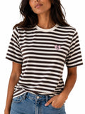 T-shirt Only Livina Bianco Marrone a maniche corte a righe 15359677 /Coffee Bean ONLY 