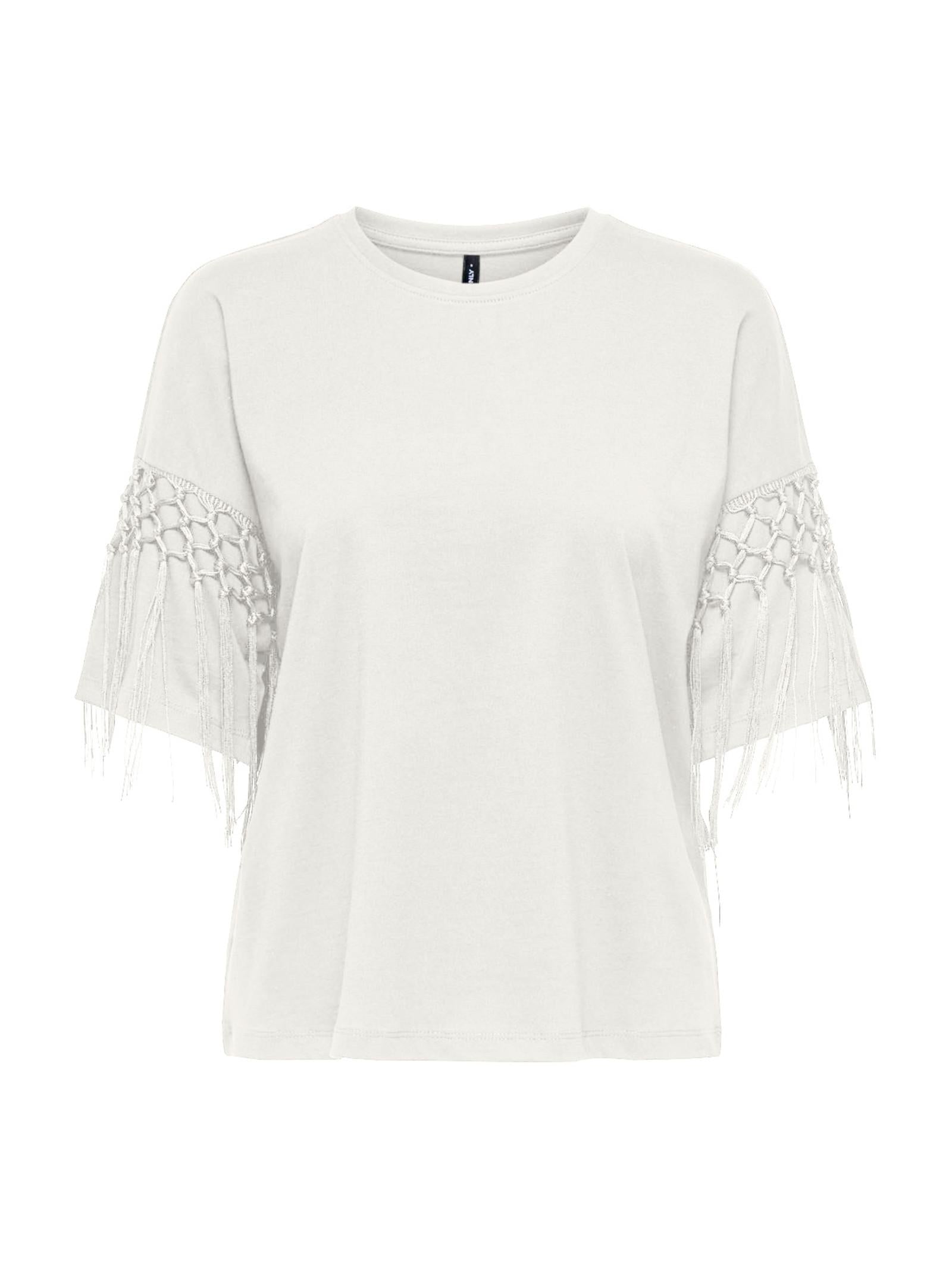 T-shirt Only Harley Bianco con frange 15355816 /Cloud Dancer ONLY 