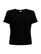 T-shirt JDY Sissy Nero con scollo a V 15364526 /Black JDY 
