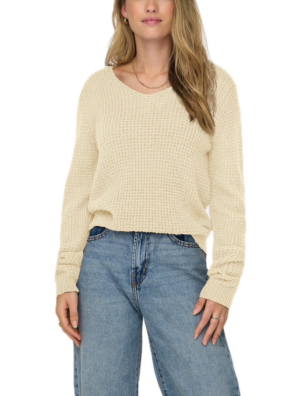 Maglia Jacqueline De Yong Ellen Panna scollo a V 15308897 /Whitecap Gray JDY 
