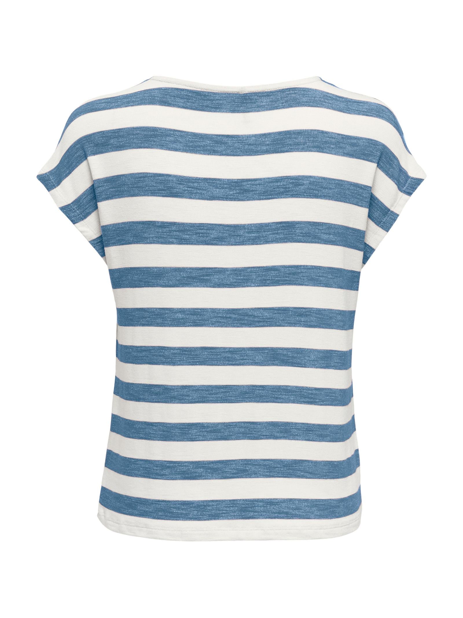 T-shirt Only Bianco Celeste Lira a righe 15252103 /Infinity ONLY 