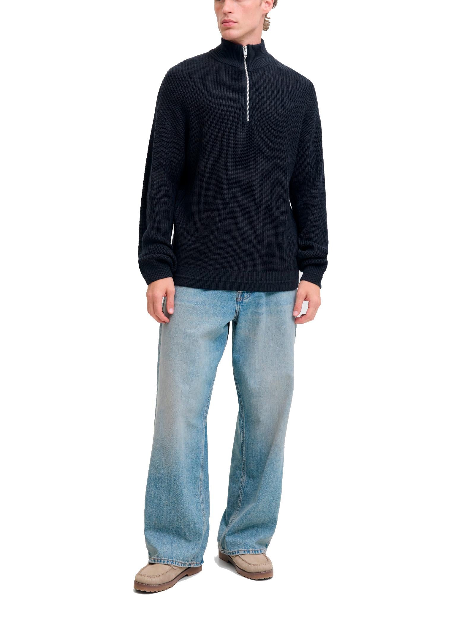 Maglia Jack & Jones Kaito Blu mezza zip 12278959 /Sky Captain JACK & JONES 