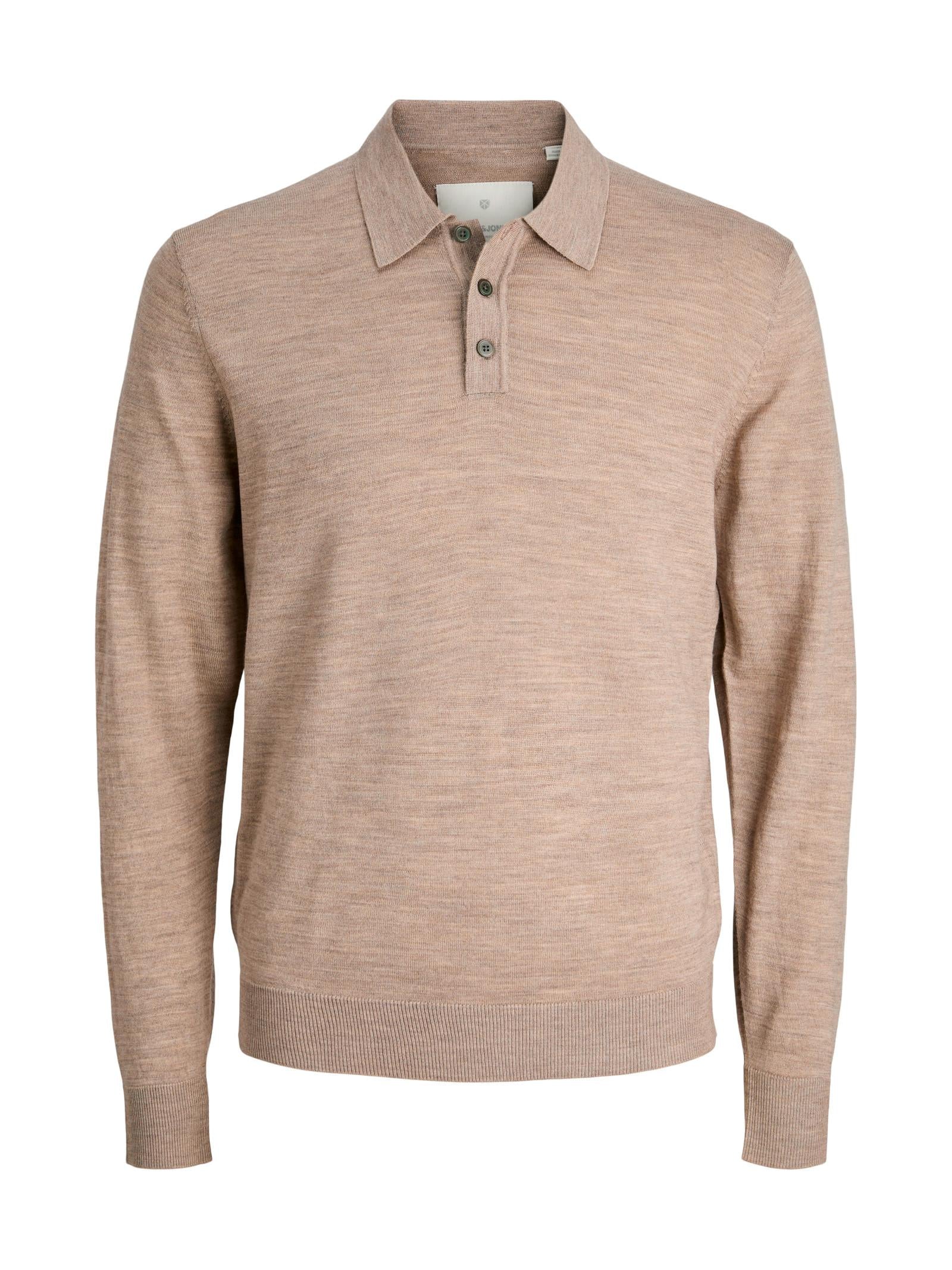 Maglia Jack & Jones Merino Nocciola polo 12281757 /Greige JACK & JONES 