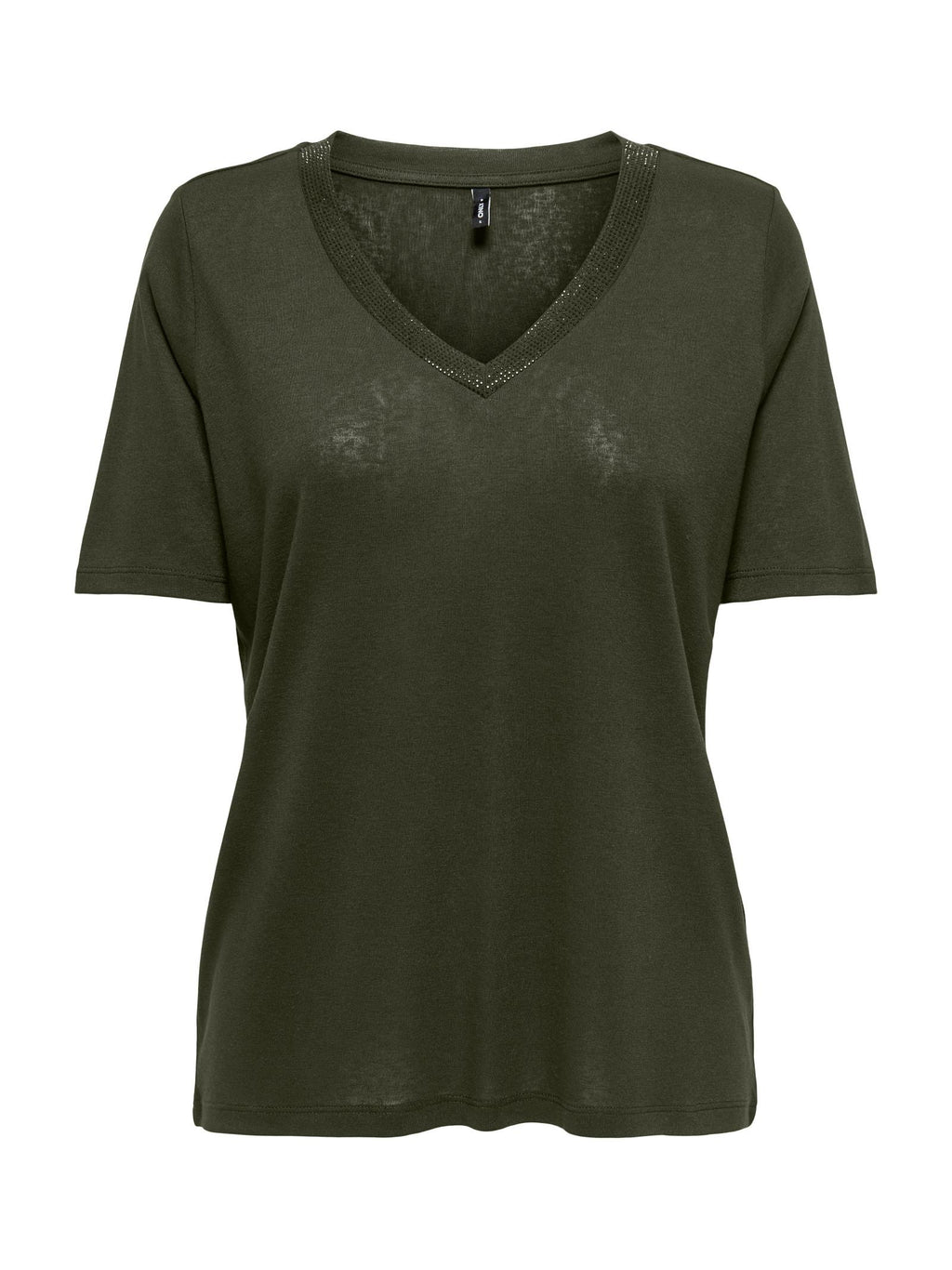 T-shirt Only Henrietta Verde con scollo a V 15344497 /Forest Night ONLY 