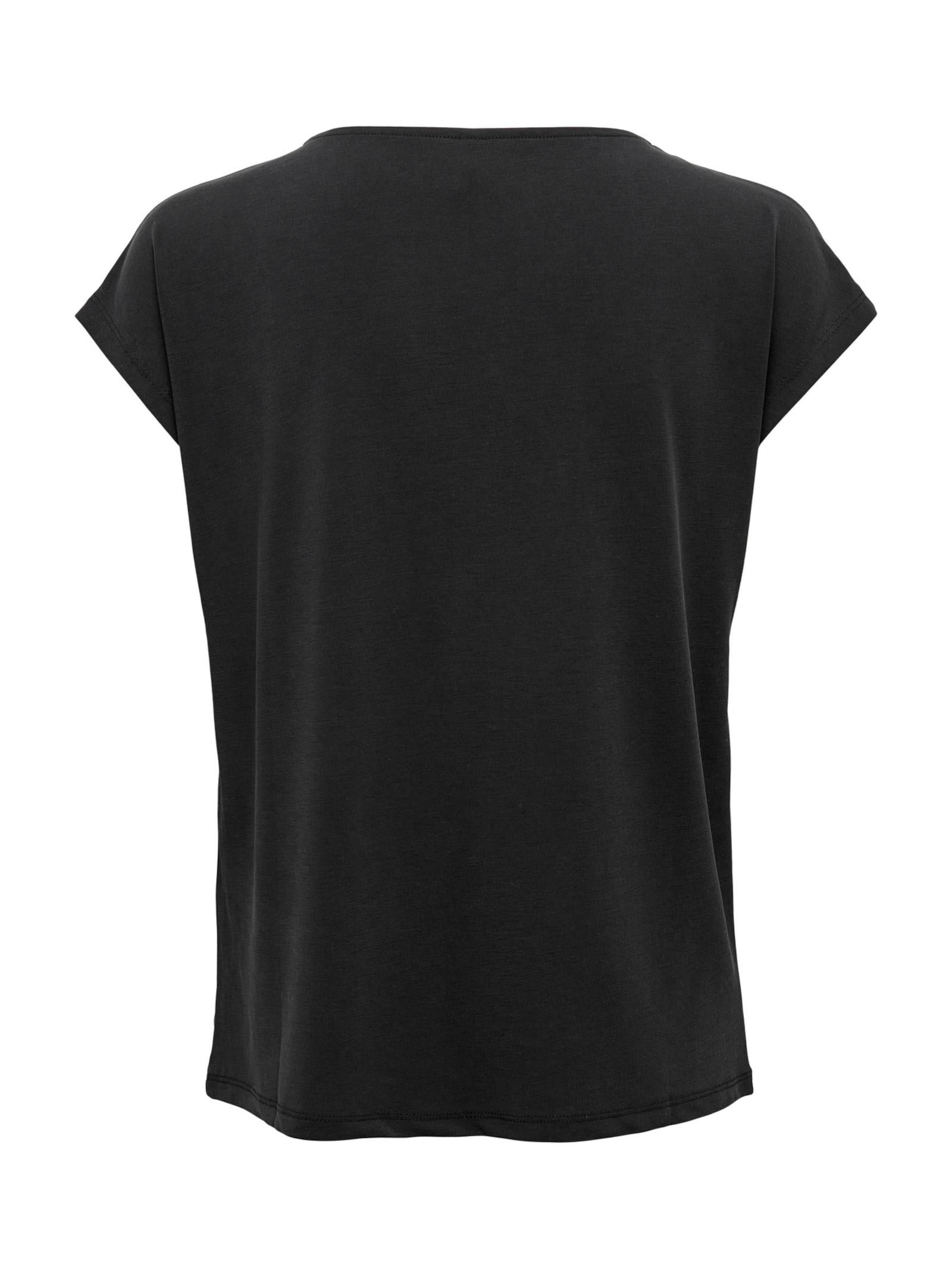 T-shirt Only Free Nero scollo a V 15287041 /Black ONLY 