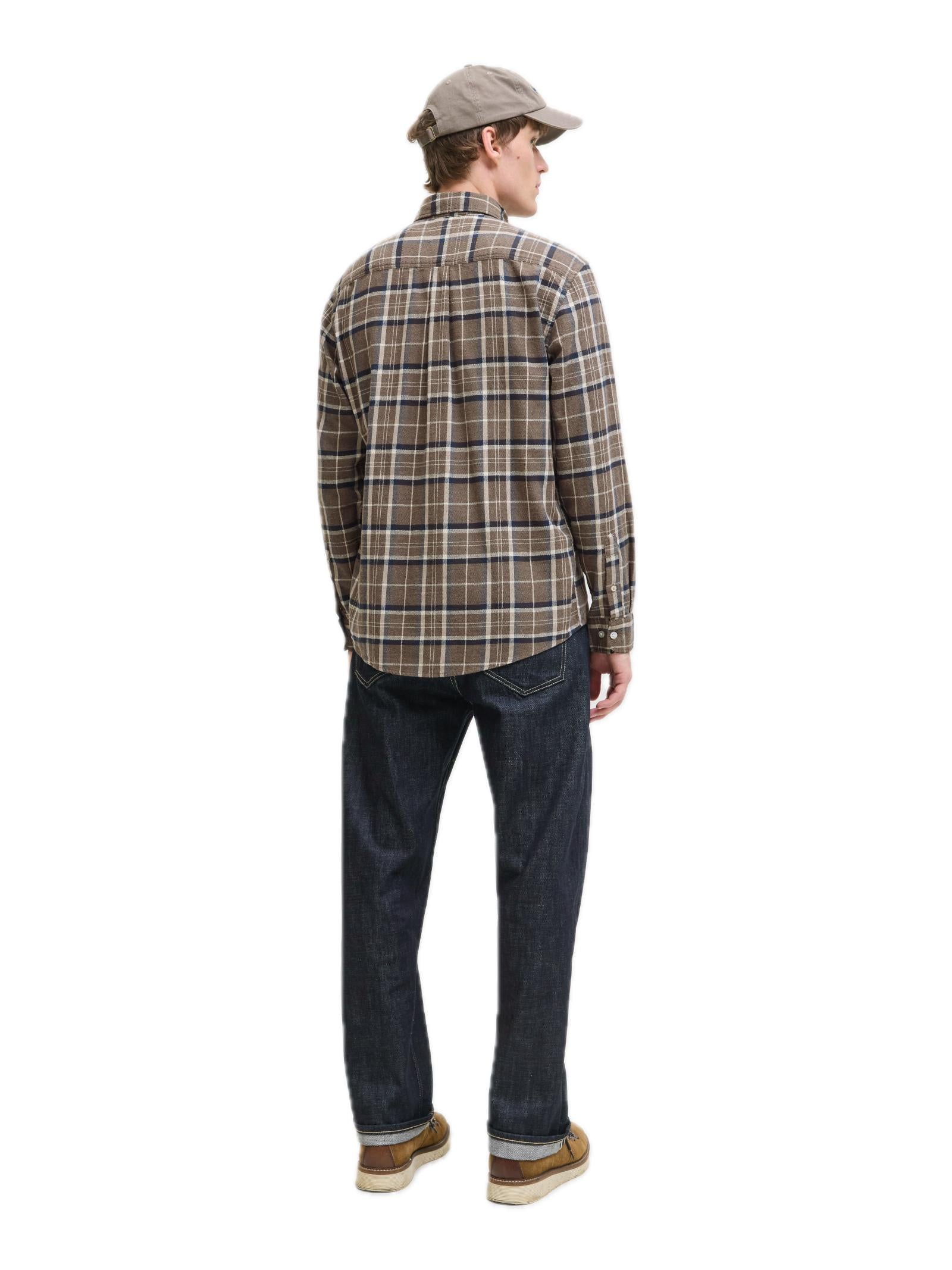 Camicia Jack & Jones Classic Marrone in flenella 12278406 /Otter JACK & JONES 