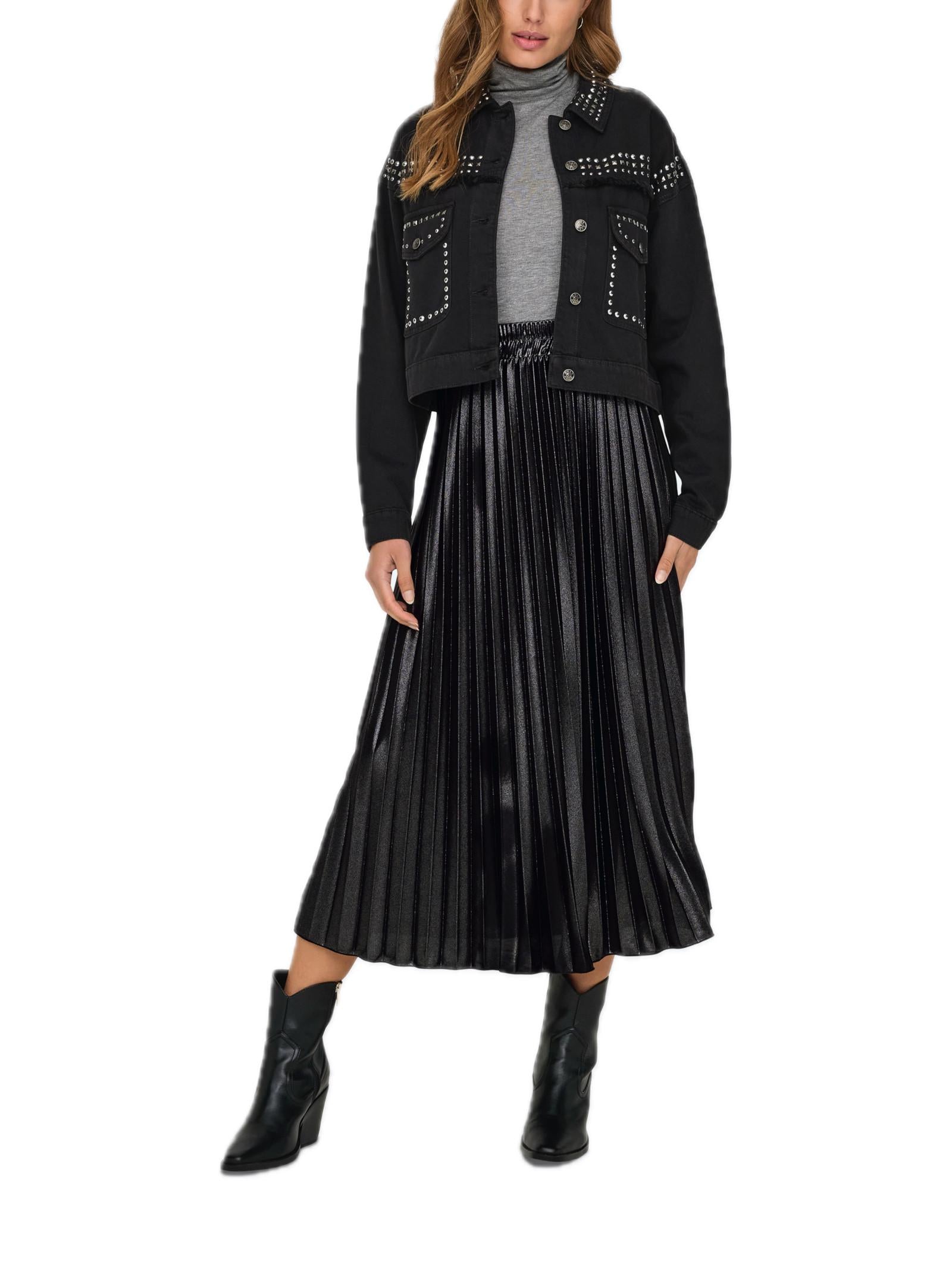 Gonna ONLY Lion Nero plissettata 15330727 /Black ONLY 