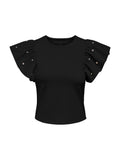 T-shirt Only Nero Macy volant 15372724 /Black ONLY 