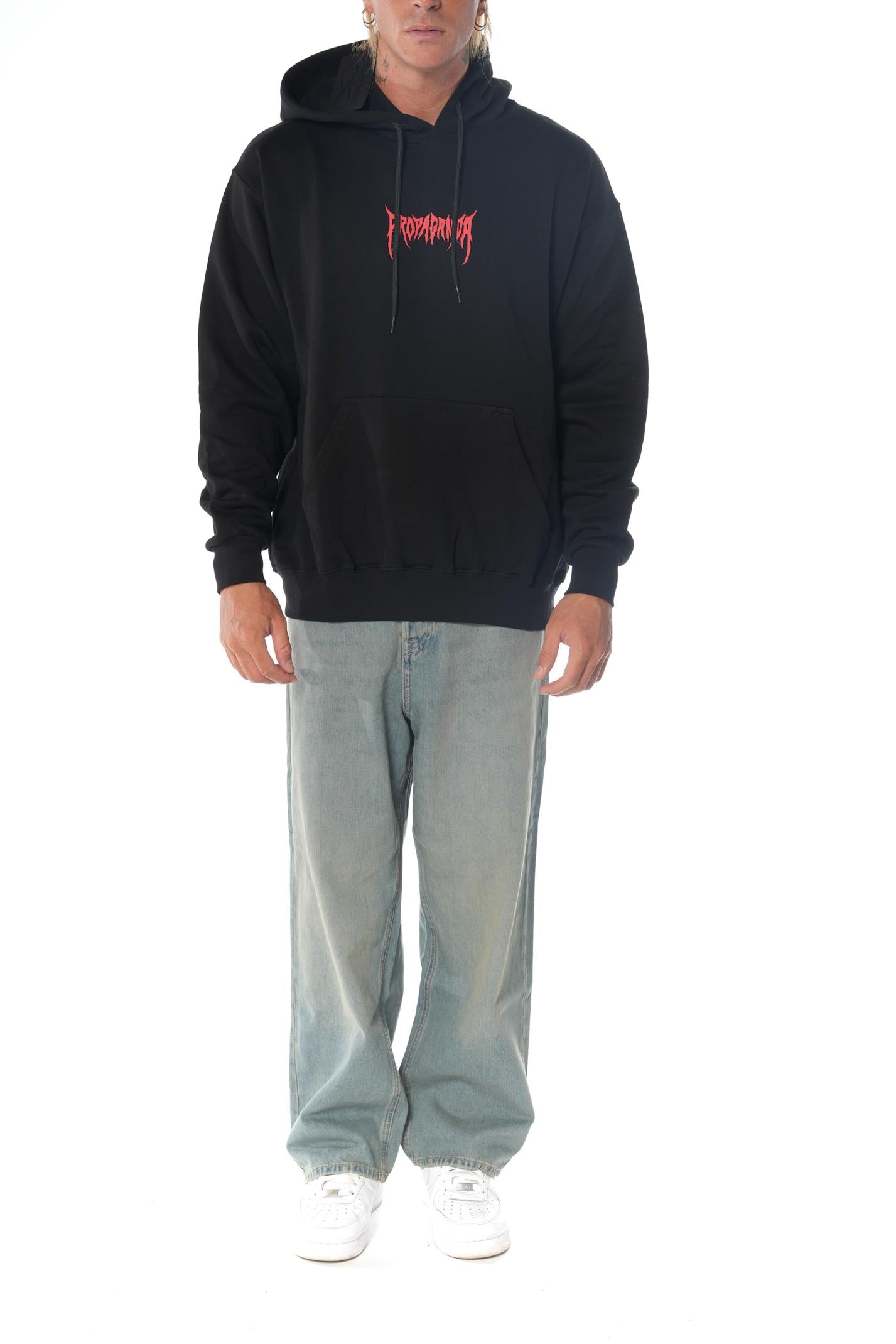 Felpa Propaganda Nero Ribs Spider FE475 NERO PROPAGANDA 