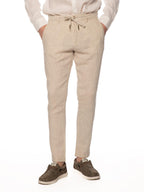 Pantalaccio Gianni Lupo Beige in lino MICHIGAN SAND GIANNI LUPO 