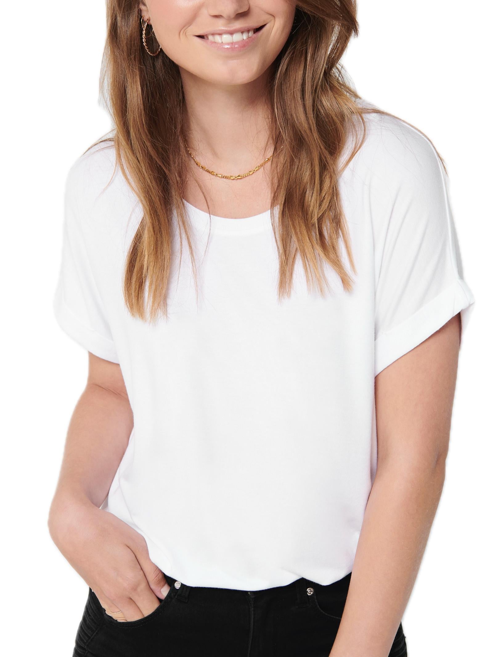 T-Shirt Only Bianco Moster in viscosa 15106662 /White ONLY 