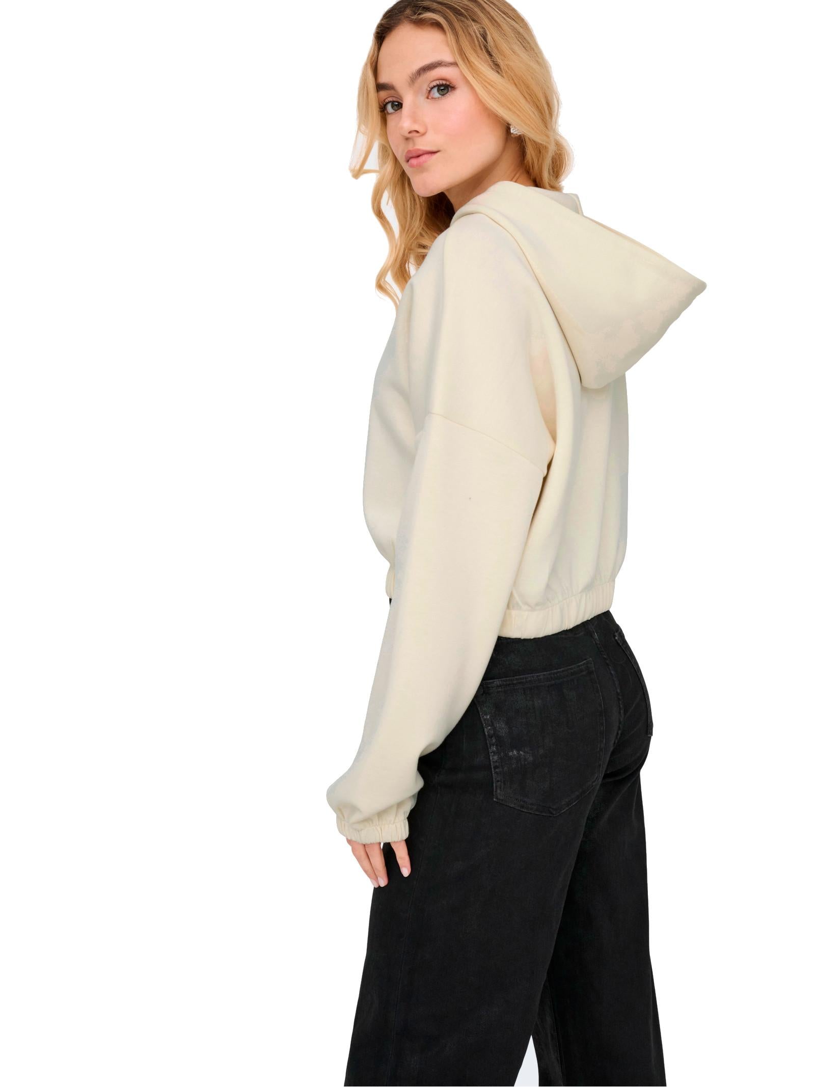 Felpa Only Scarlett Panna con zip 15346449 /Birch ONLY 