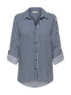 Camicia JDY Blu bianco Laurel maniche 3/4 15329311 /Sky Captain JDY 
