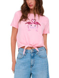 T-shirt Only Dora Rosa fenicottero 15346678 /Romance Rose ONLY 