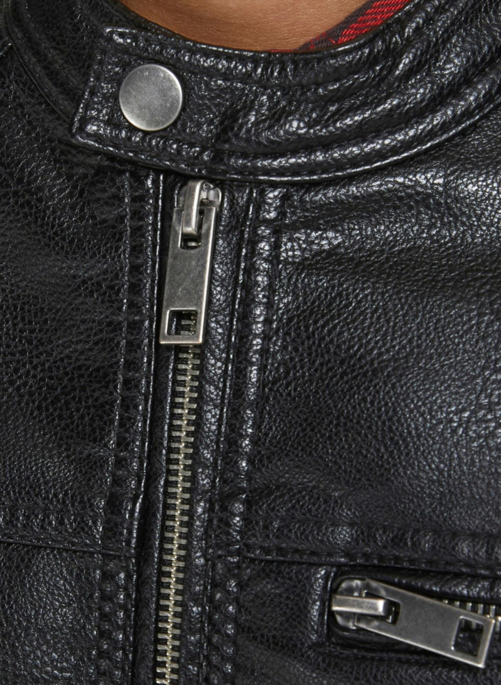 Giubbotto Jack & Jones Nero in ecopelle 12173956 /Black JACK & JONES JUNIOR 