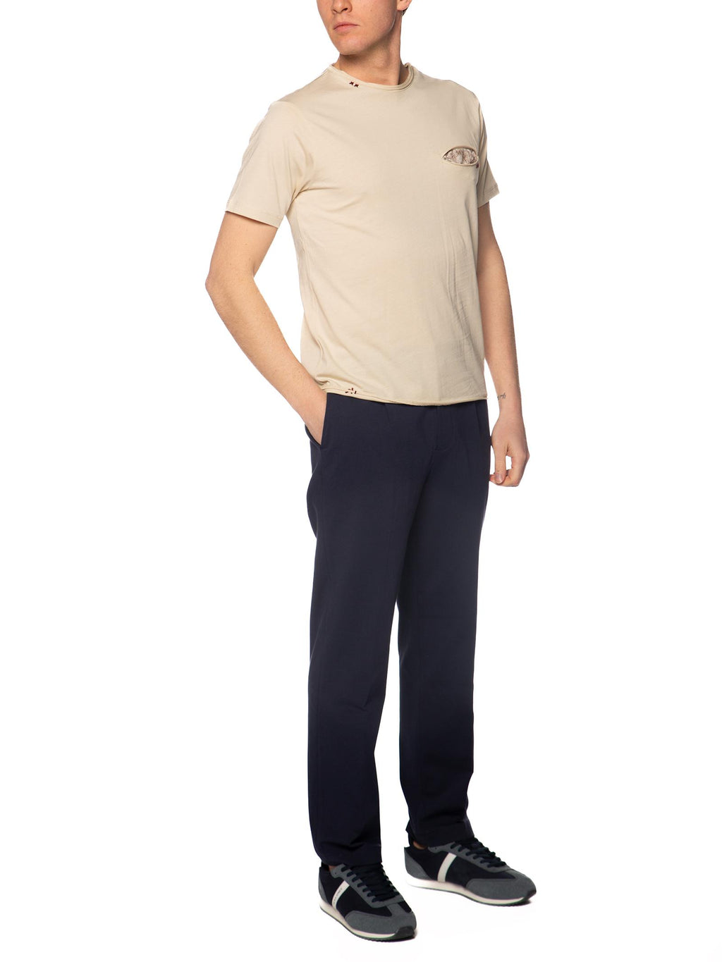 T-shirt Seinse Beige con taschino fiorellini TE3284 BEIGE SEINSE 