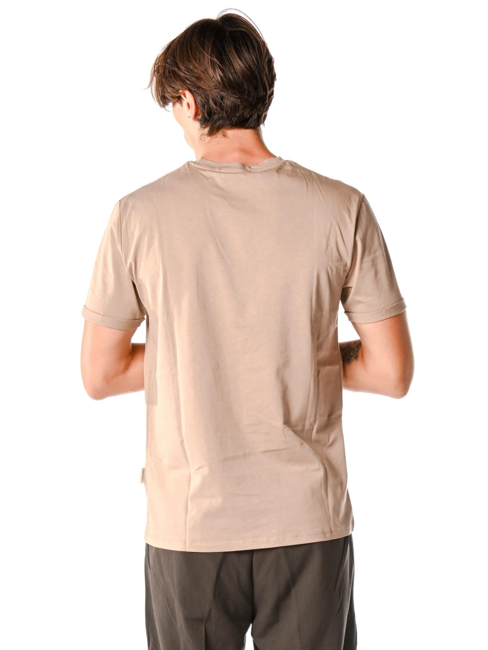 T-Shirt Gianni Lupo Uomo Beige girocollo con taschino GL1079F CAMEL GIANNI LUPO 