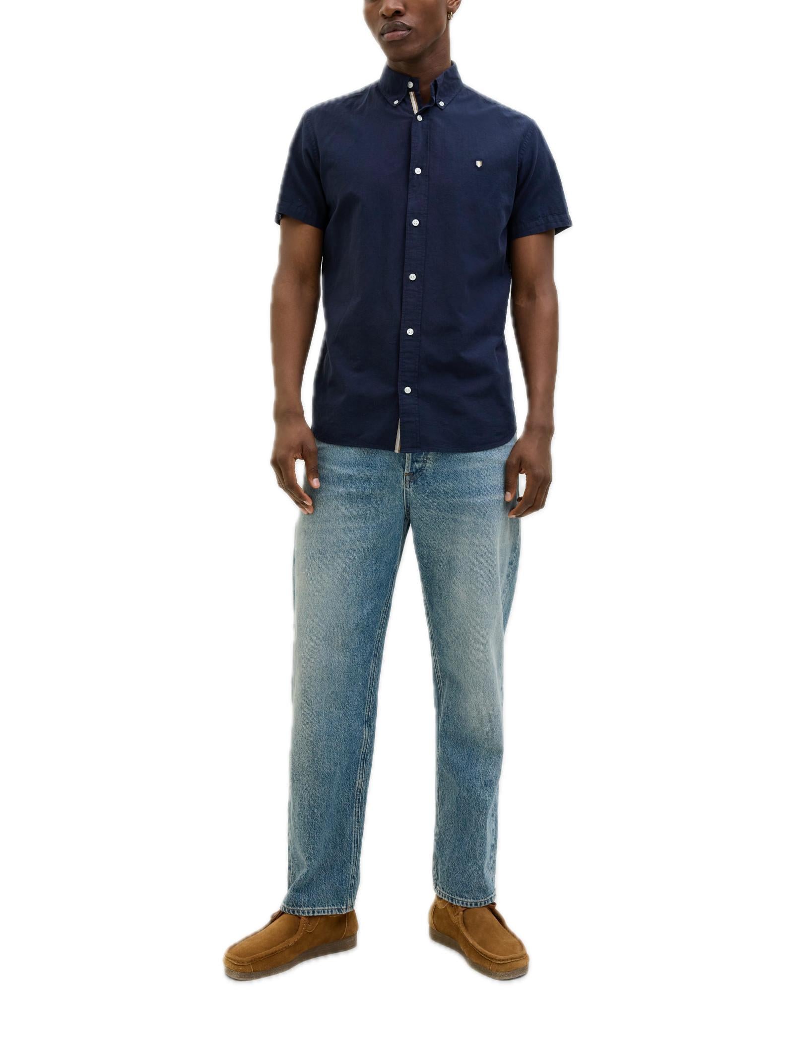 Camicia Jack & Jones Summer Blu manica corta 12276814 /MARITIME BLUE JACK & JONES 
