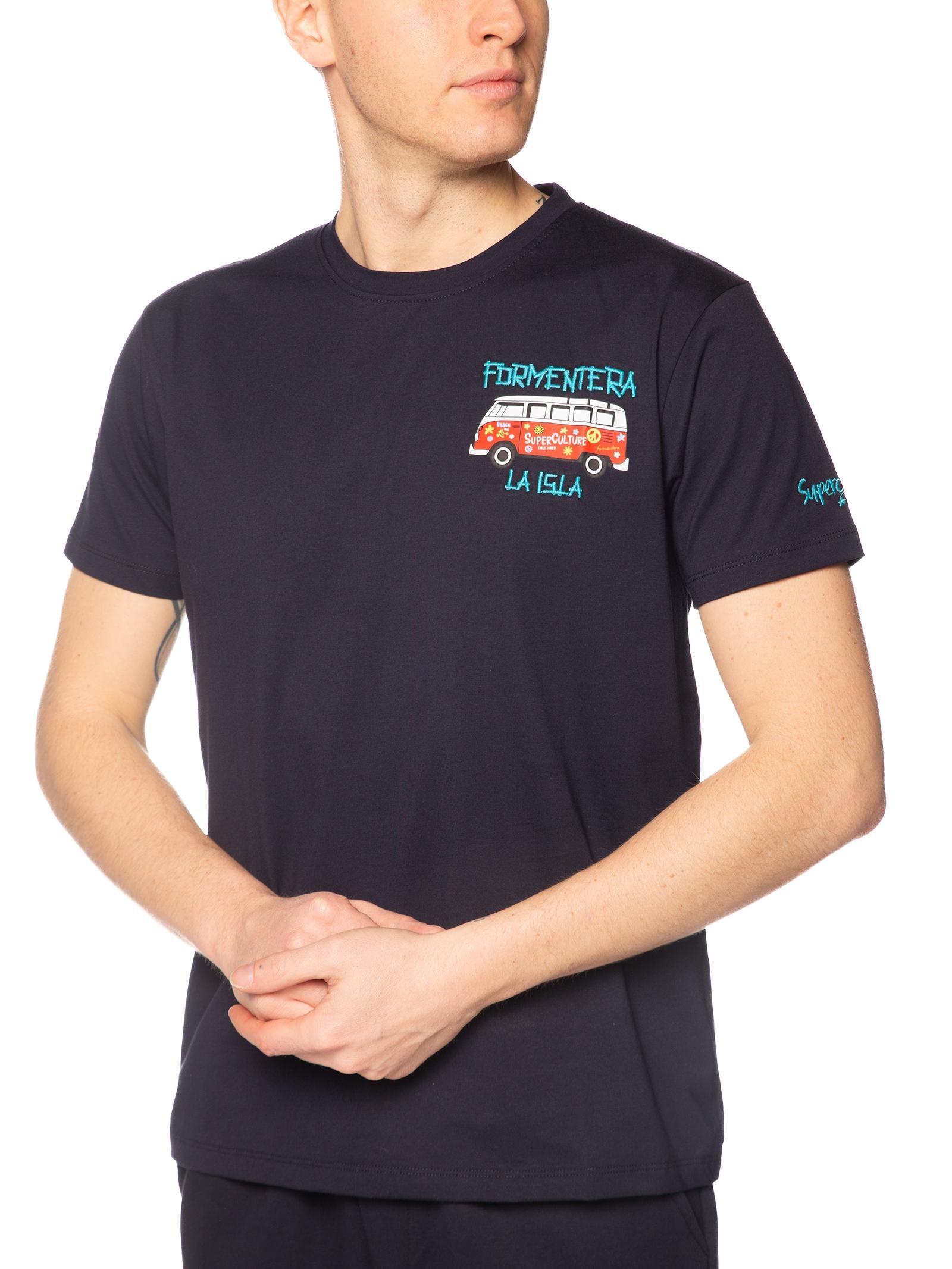 T-shirt Superculture Blu Formentera A1827 BLU SUPERCULTURE 
