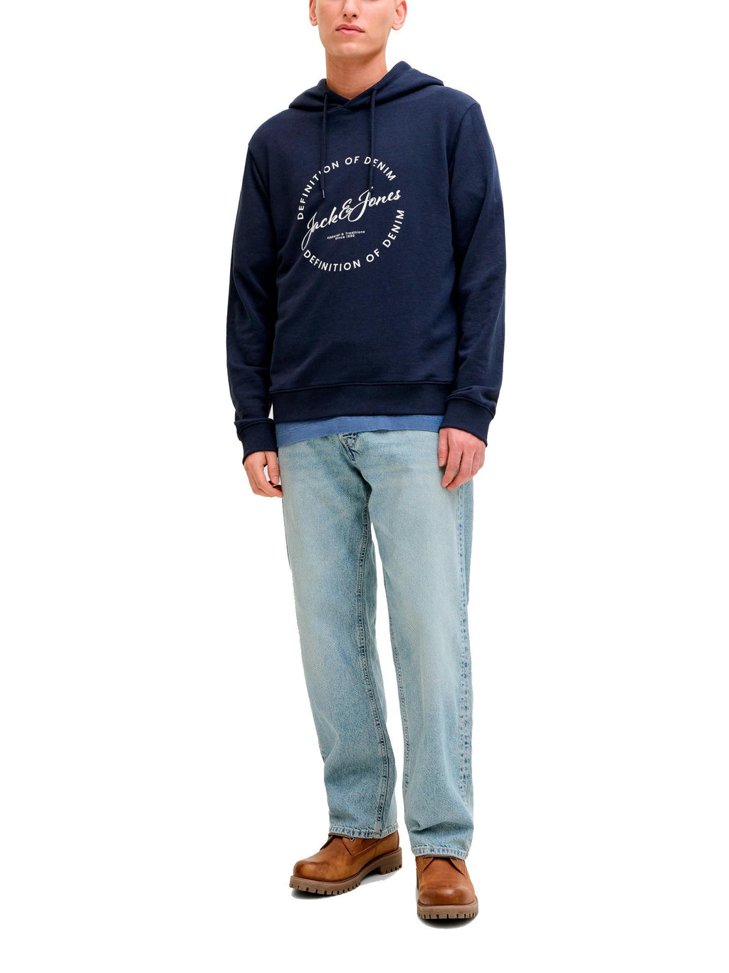 Felpa Jack & Jones Blu Grayson con stampa 12288378 /Navy Blazer JACK & JONES 