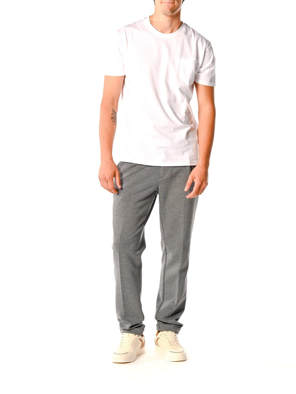 T-Shirt Gianni Lupo Uomo Bianco girocollo con taschino GL1079F BIANCO GIANNI LUPO 