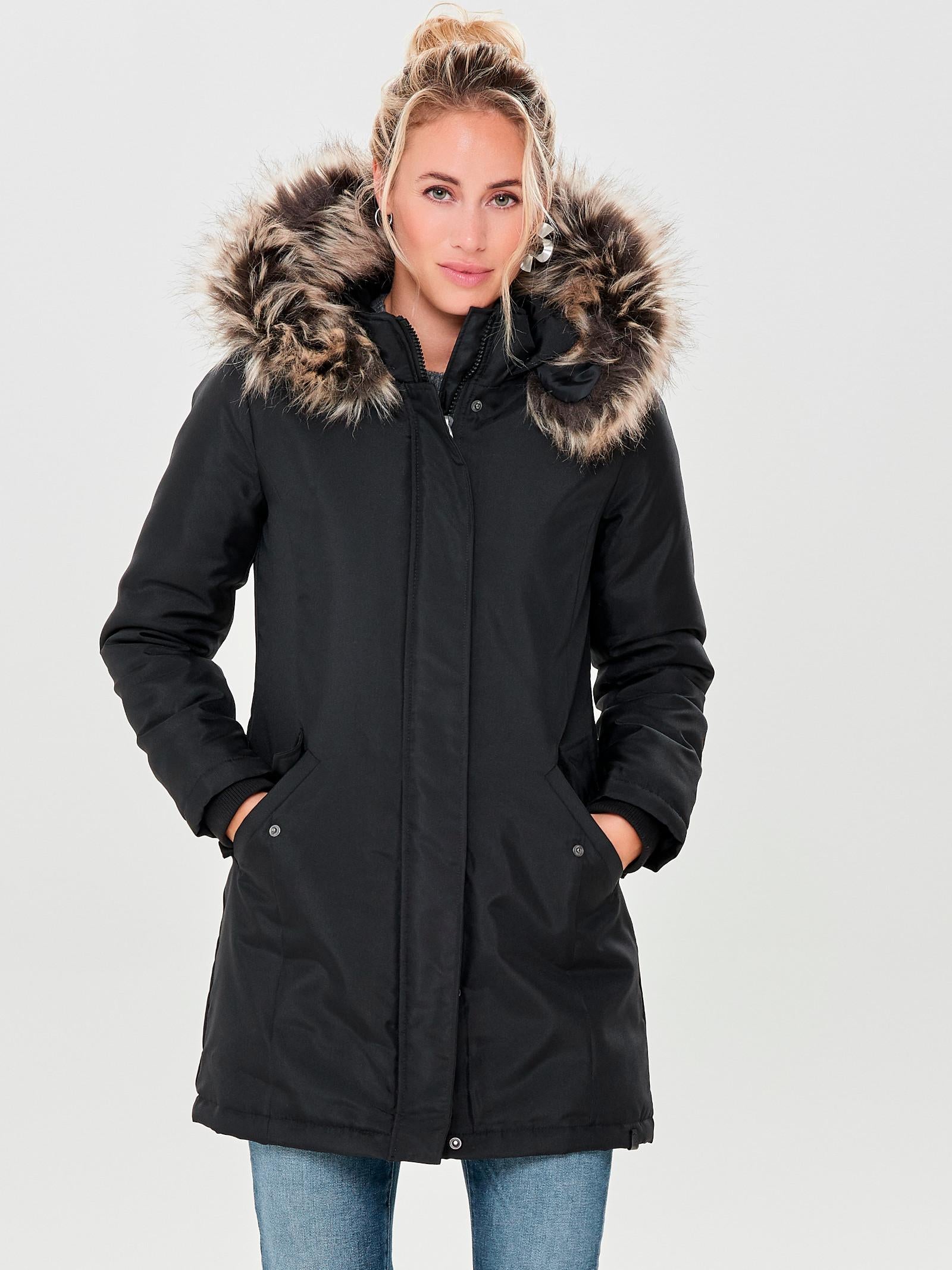 Parka Only Fresh Nero lungo con pelo 15322840 /Black ONLY 