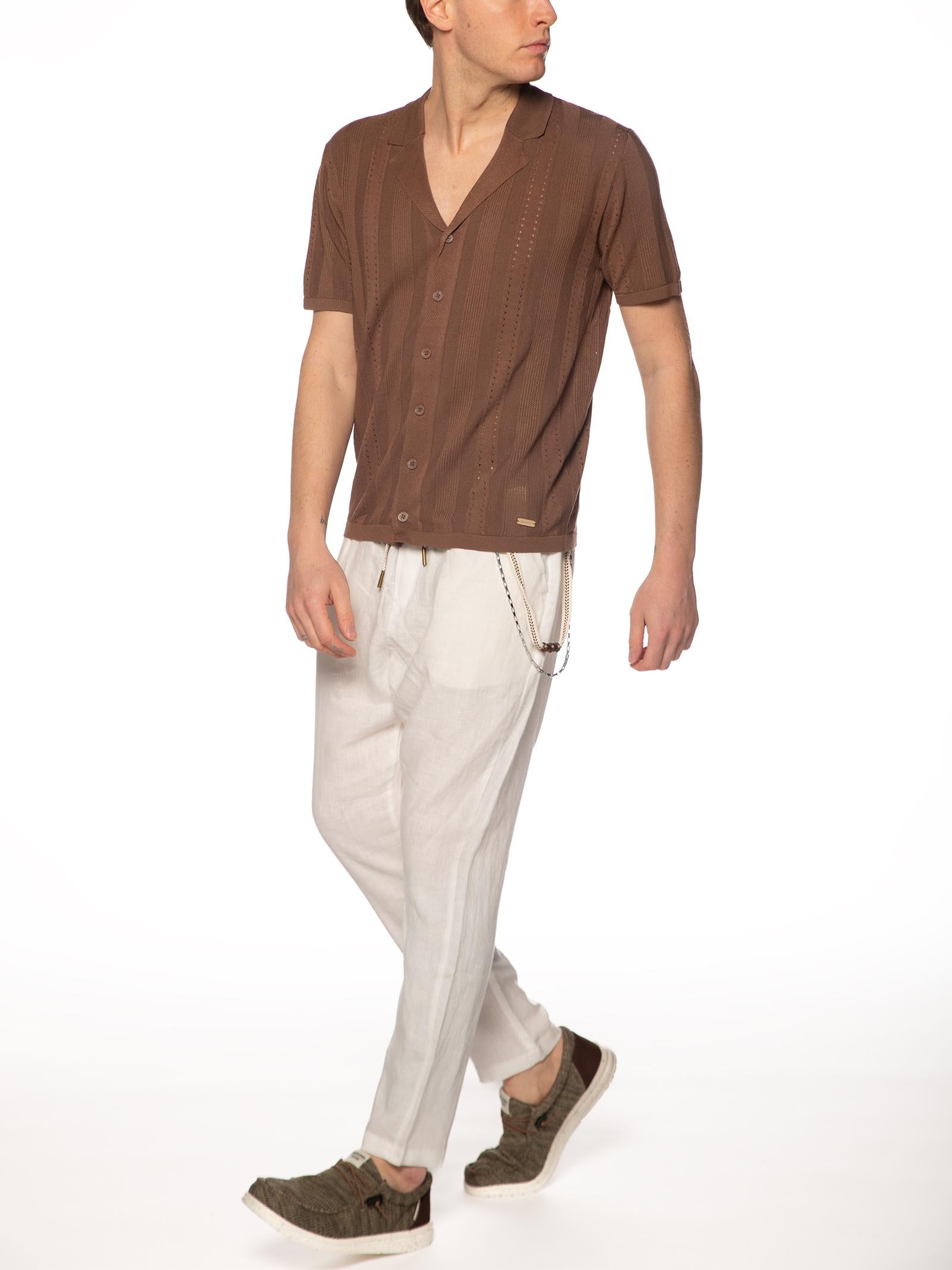 Pantalaccio Gianni Lupo Bianco in lino FJ3270 BIANCO GIANNI LUPO 