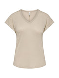 T-shirt Only Beige Dalila scollo a V 15376094 /Humus ONLY 