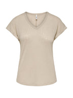 T-shirt Only Beige Dalila scollo a V 15376094 /Humus ONLY 