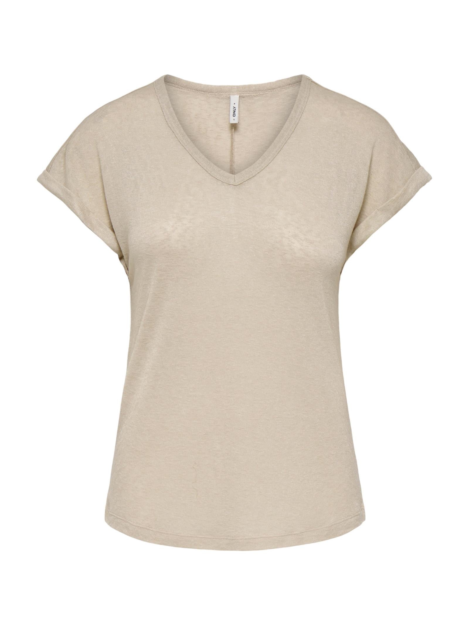 T-shirt Only Beige Dalila scollo a V 15376094 /Humus ONLY 