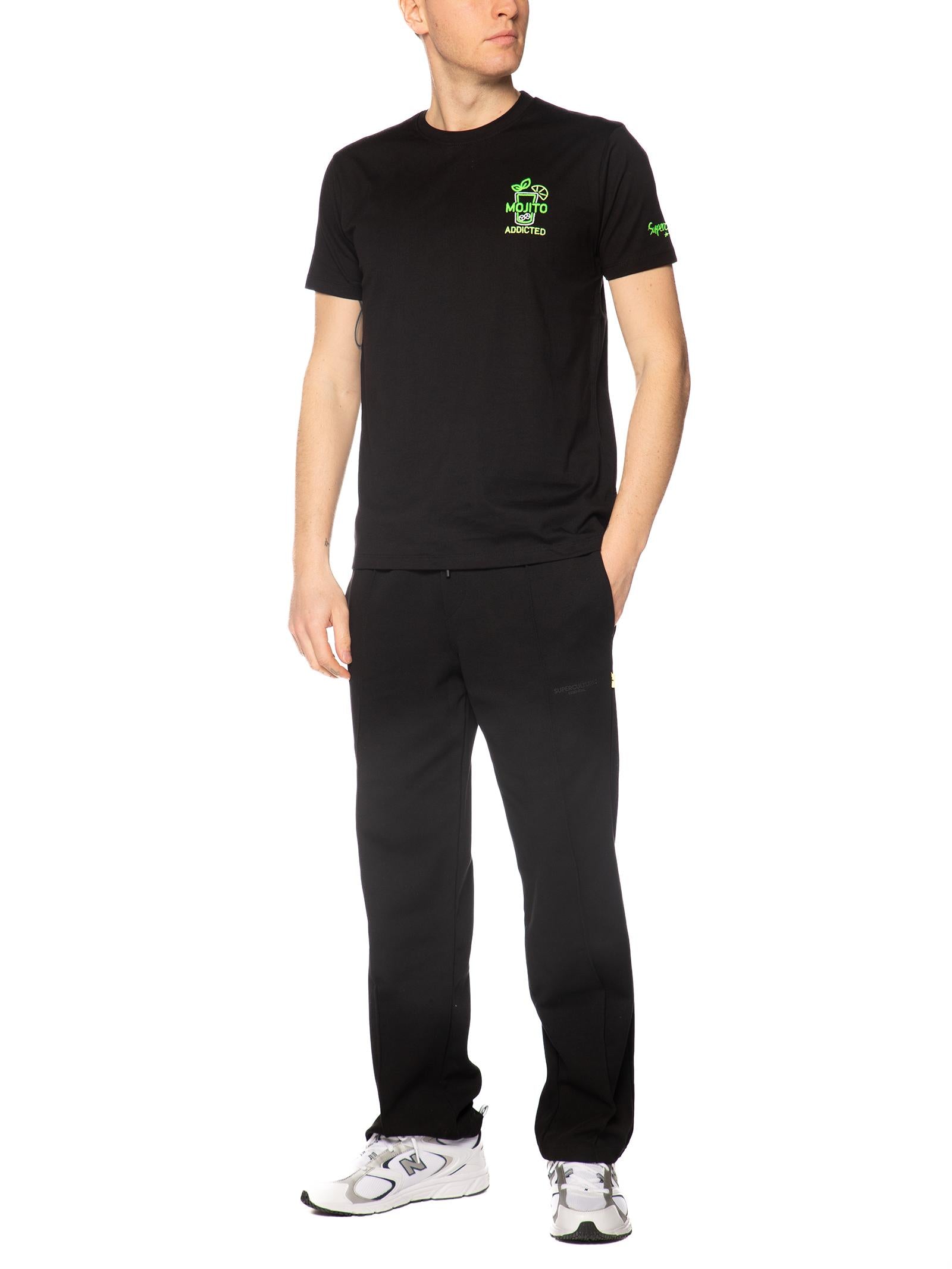 T-shirt Superculture Nero mojito addicted A1843 NERO SUPERCULTURE 