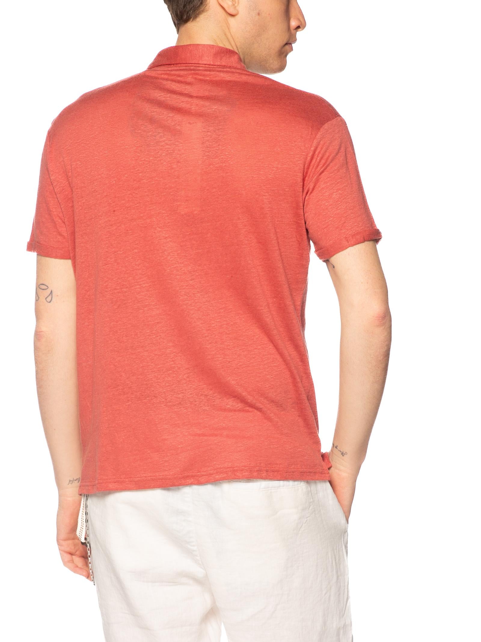 Polo Gianni Lupo Rosso in lino GL1083F ROSSO GIANNI LUPO 