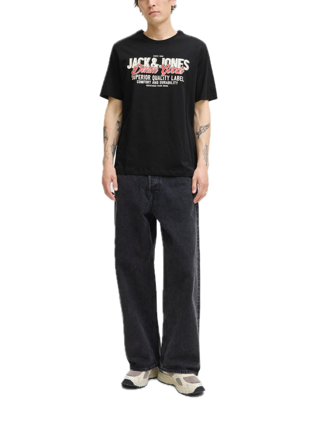 T-shirt Jack & Jones Logo Nero girocollo 12279535 /BLACK JACK & JONES 