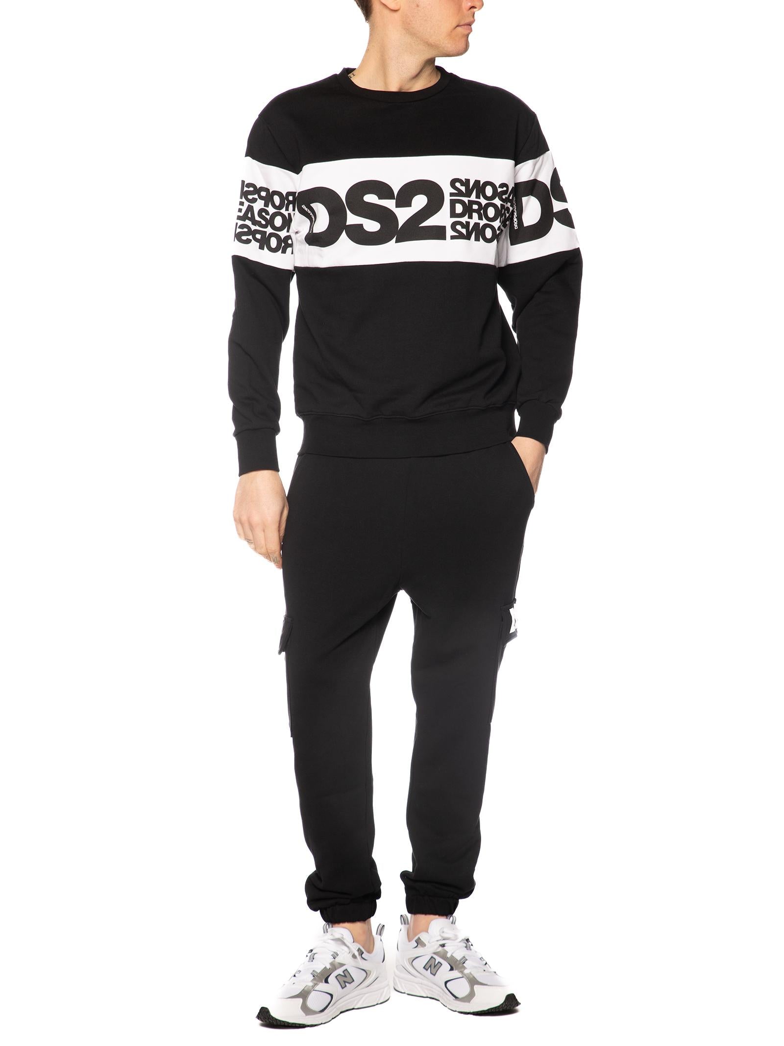 Felpa DS2 Nero Banda girocollo SS26212 NERO DS2 