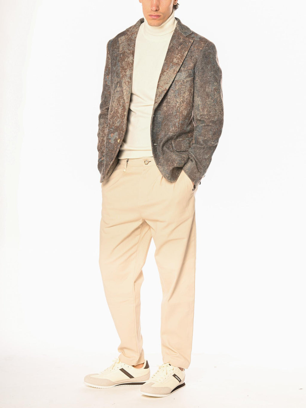 Pantalone Block Eleven Beige con coulisse e pence 05BL2594 BEIGE BLOCK ELEVEN 