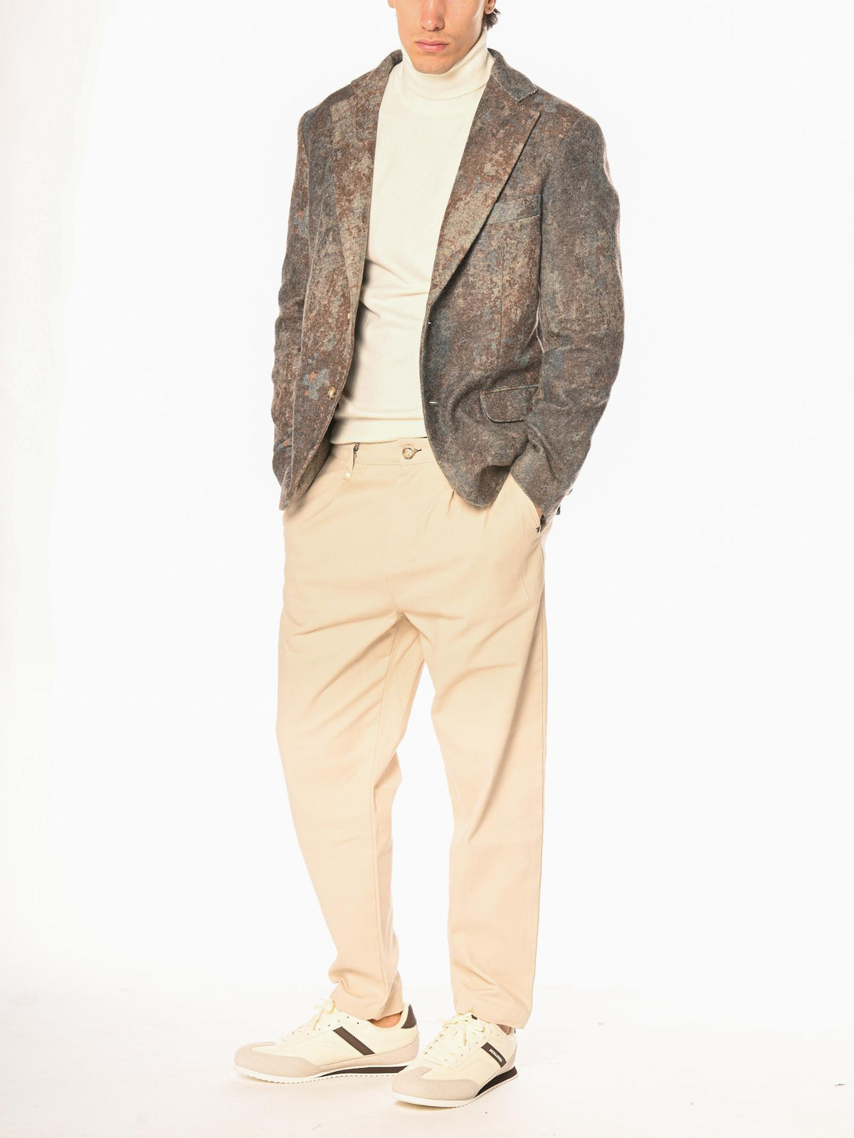 Pantalone Block Eleven Beige con coulisse e pence 05BL2594 BEIGE BLOCK ELEVEN 